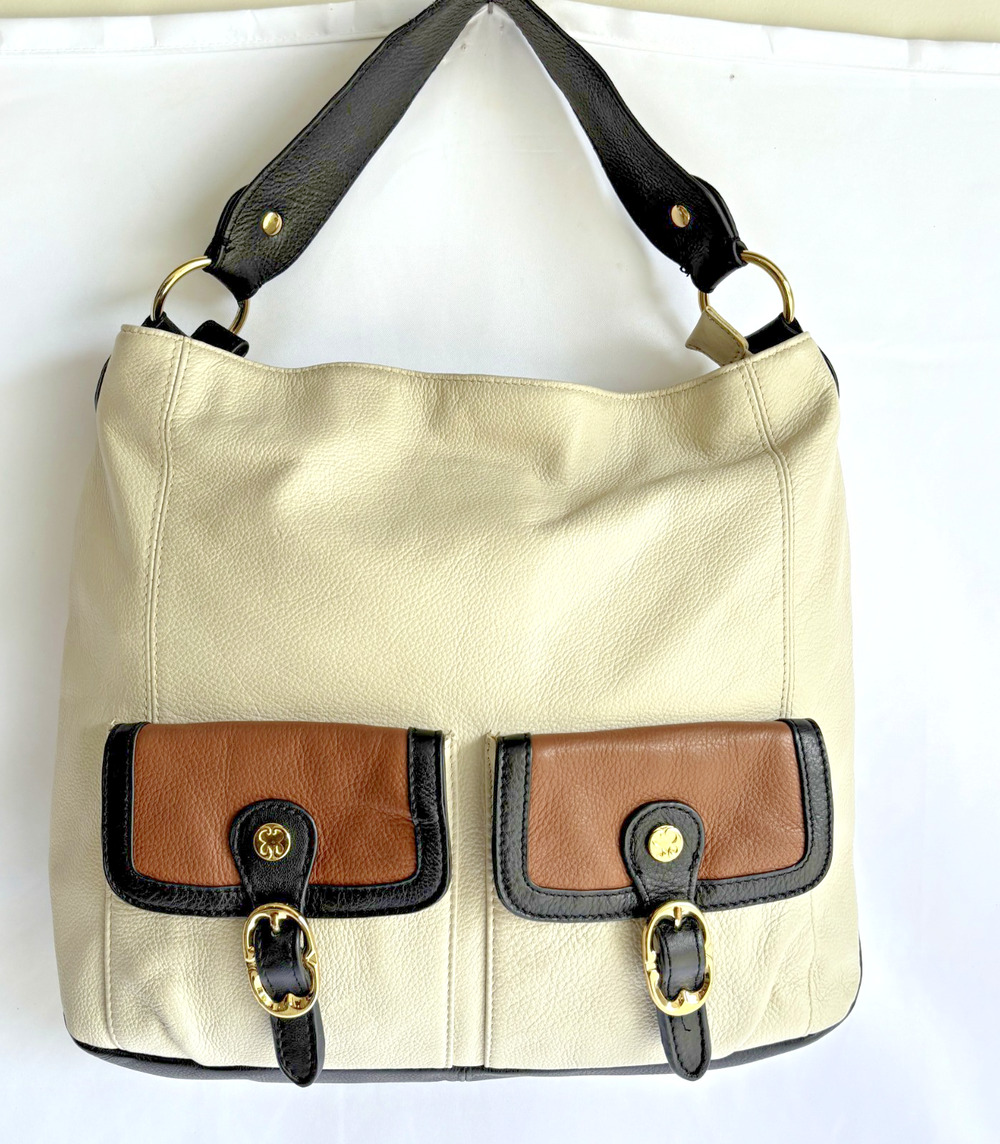 Emma Fox Beige Handbag Two Outside Pockets